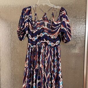 Multicolor Patterned Women's Dress